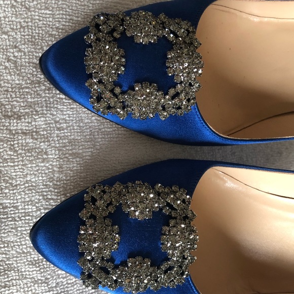 Manolo blahnik Hangisi blue size 38 - Picture 3 of 12